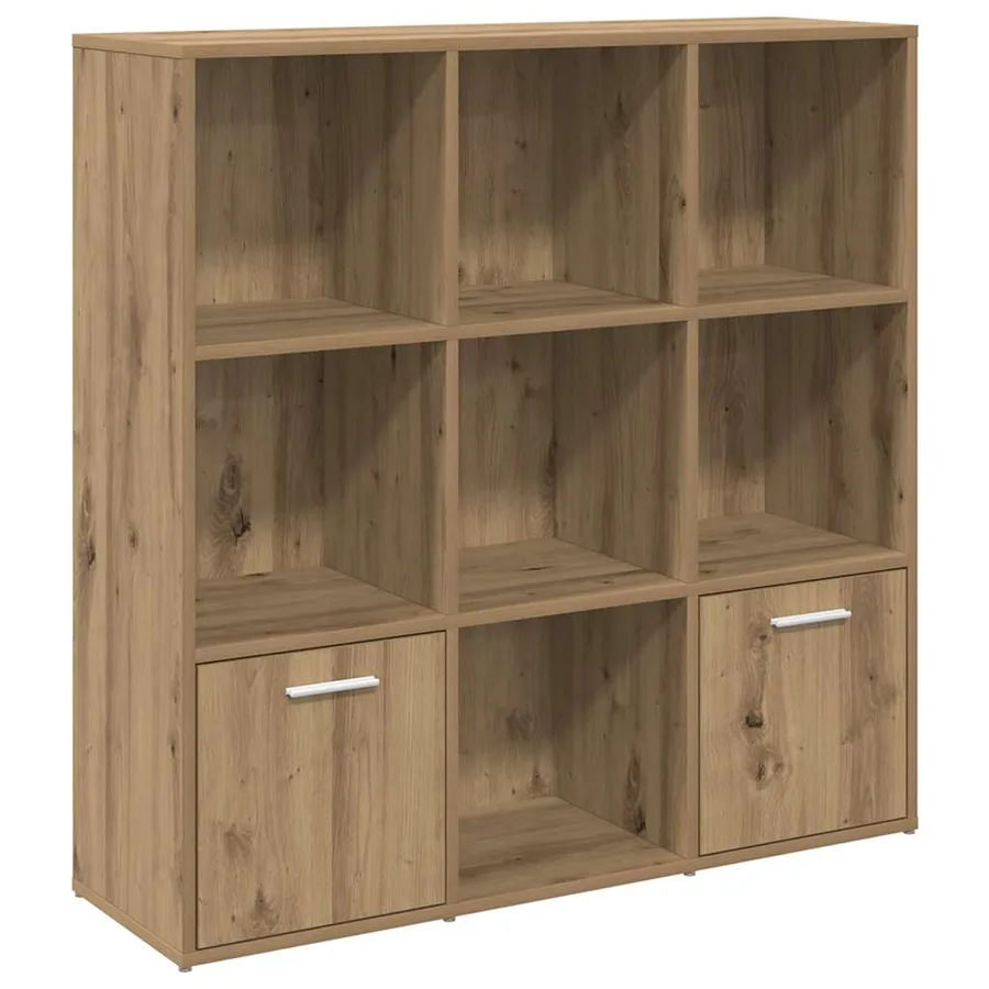 Bibliothèque chêne artisanal 98x29x97,5 cm bois d'ingénierie - 2