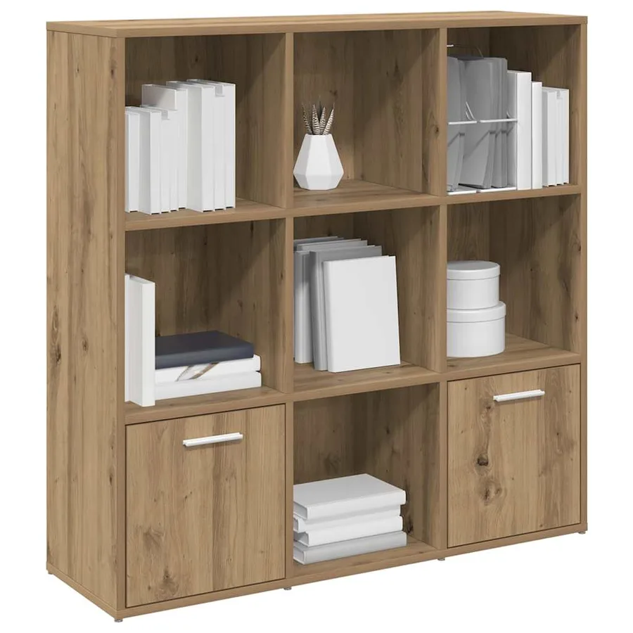 Bibliothèque chêne artisanal 98x29x97,5 cm bois d'ingénierie - 4