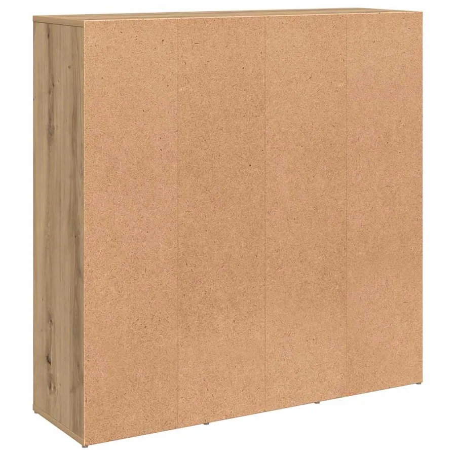 Bibliothèque chêne artisanal 98x29x97,5 cm bois d'ingénierie - 8
