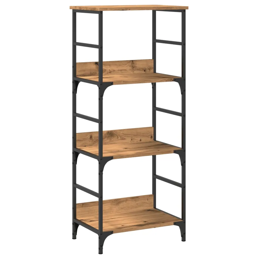 Bibliothèque chêne artisanal 50x33x117,5 cm bois d'ingénierie - 2