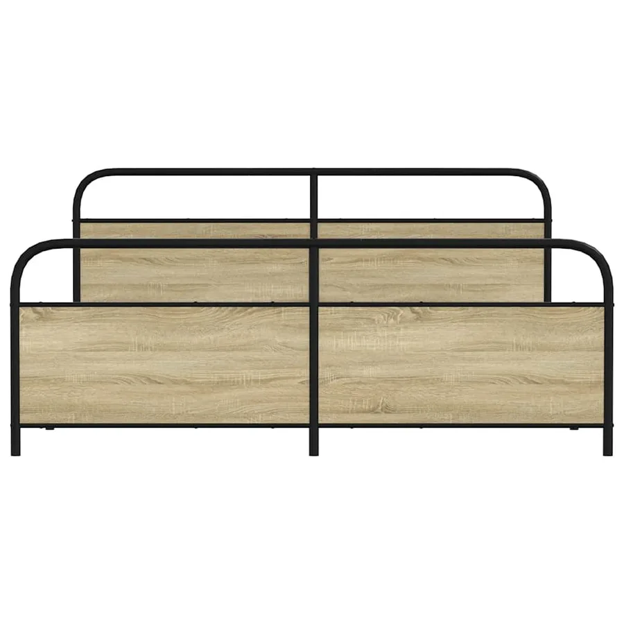 Cadre de lit en métal sans matelas chêne sonoma 193x203 cm - 4