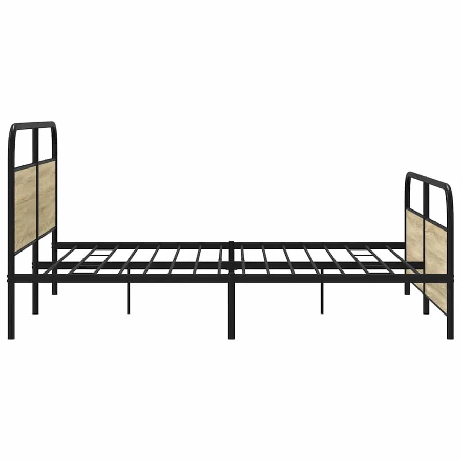 Cadre de lit en métal sans matelas chêne sonoma 193x203 cm - 5