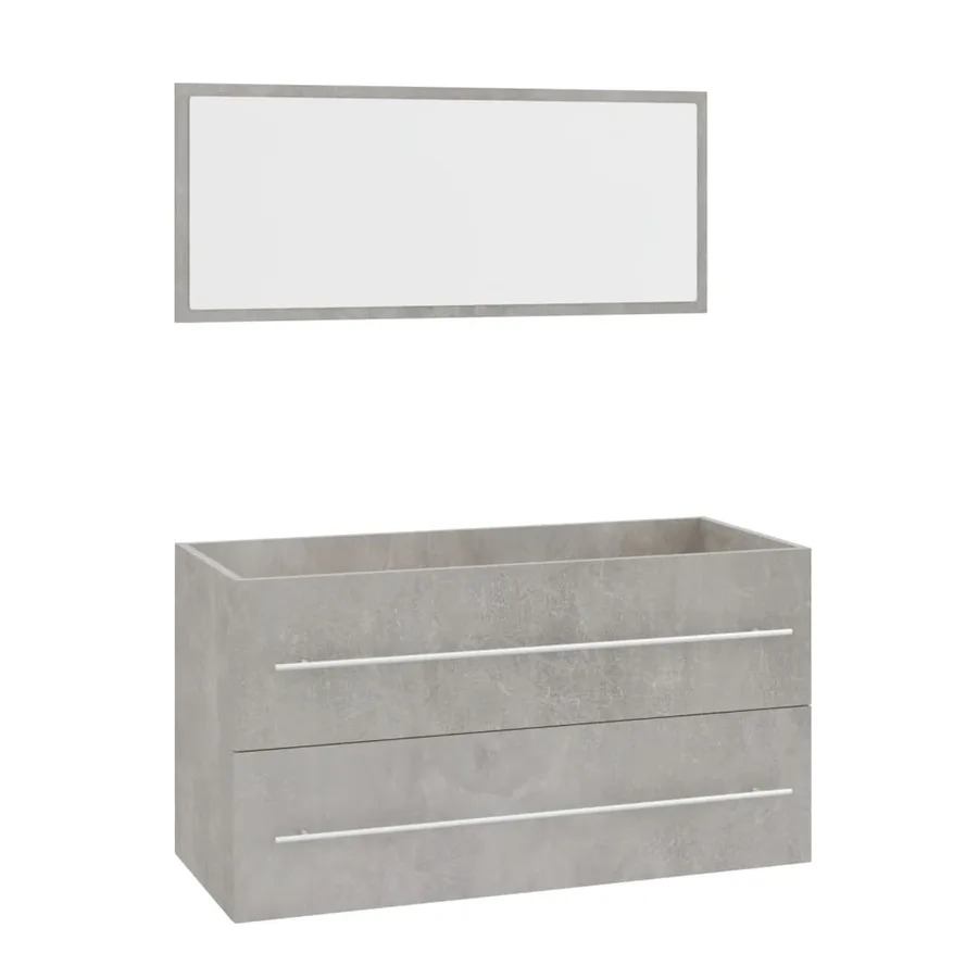 Ensemble de meubles de salle de bain 3 pcs Gris béton - 5