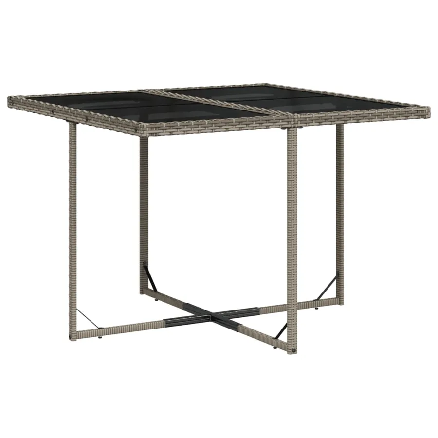 Ensemble à manger de jardin 9 pcs coussins gris résine tressée - 4