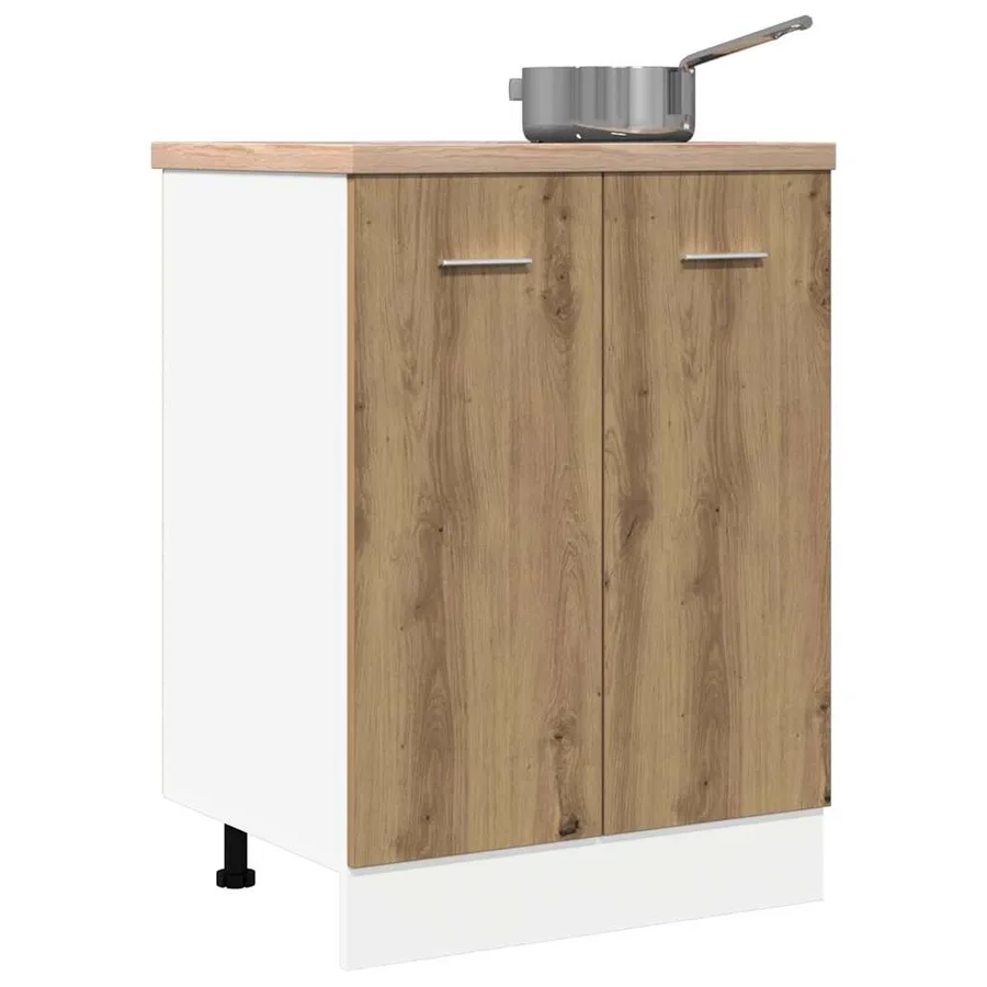 Meuble bas "Lyon" Chêne artisanal 60 x 46 x 81,5 cm Bois d'ingénierie - 3