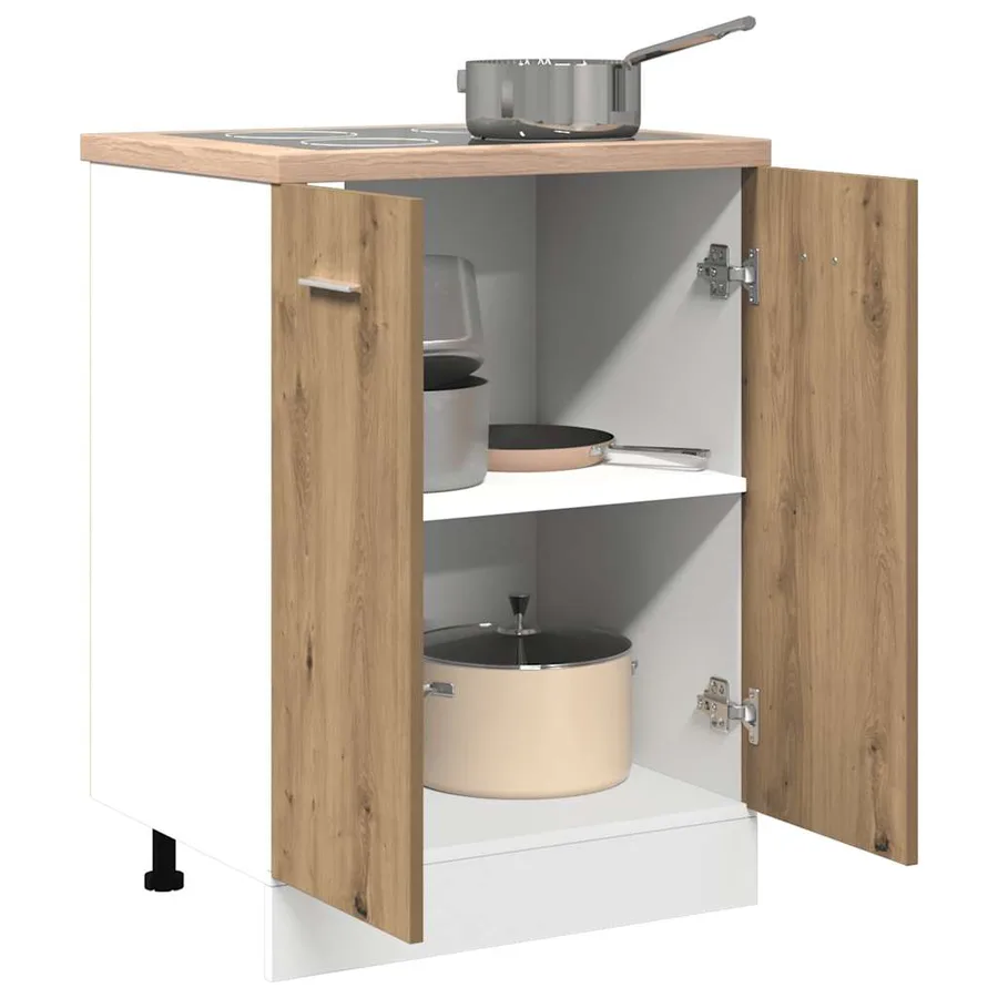 Meuble bas "Lyon" Chêne artisanal 60 x 46 x 81,5 cm Bois d'ingénierie - 4