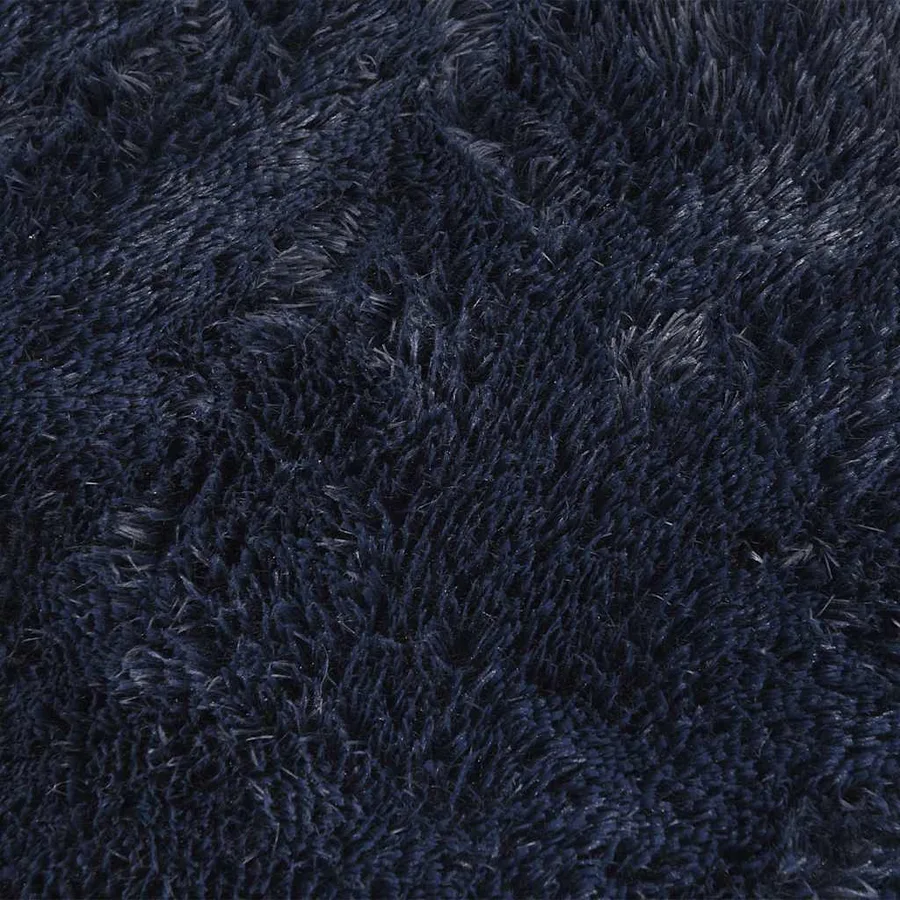 Tapis shaggy à poils longs NAVARRA bleu marine 200x200 cm - 9