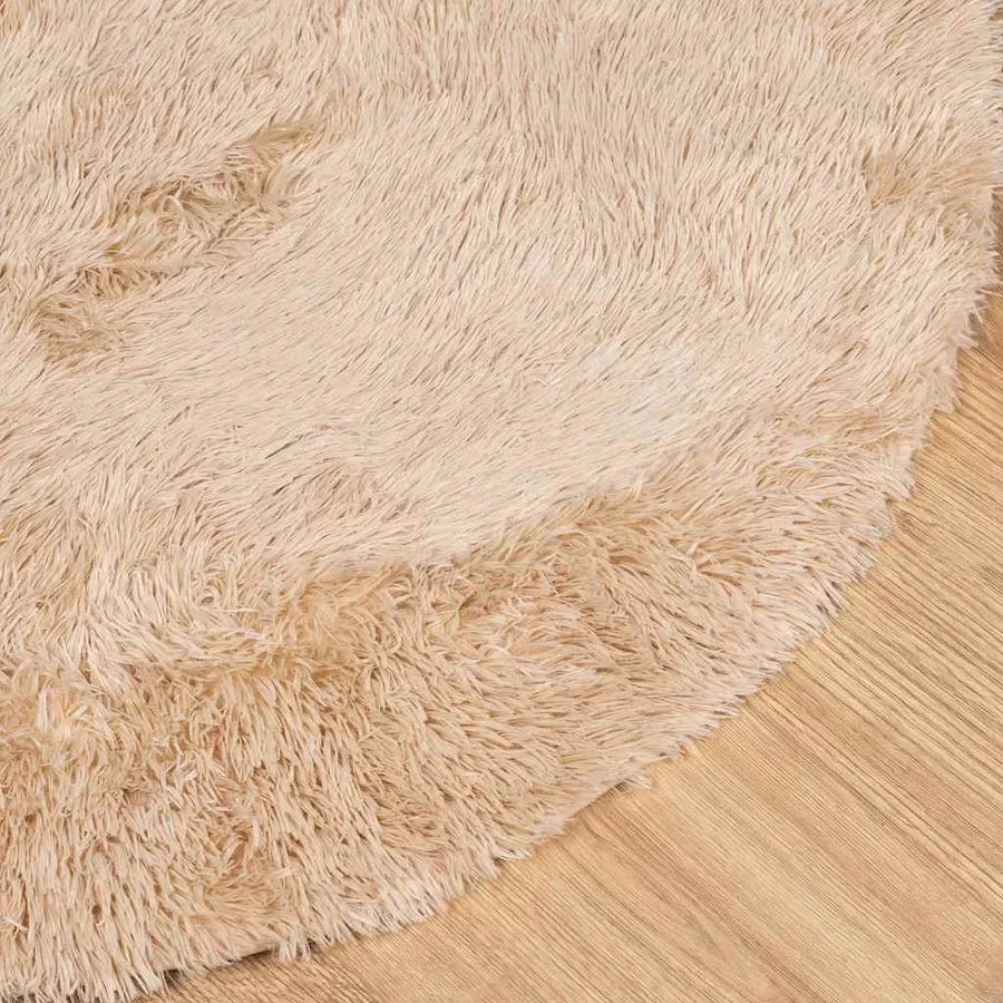 Tapis Shaggy à poils longs NAVARRA beige 100x100 cm polyester - 4