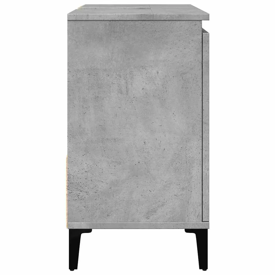 Armoire d'évier gris béton 65x33x60 cm bois d'ingénierie - 6