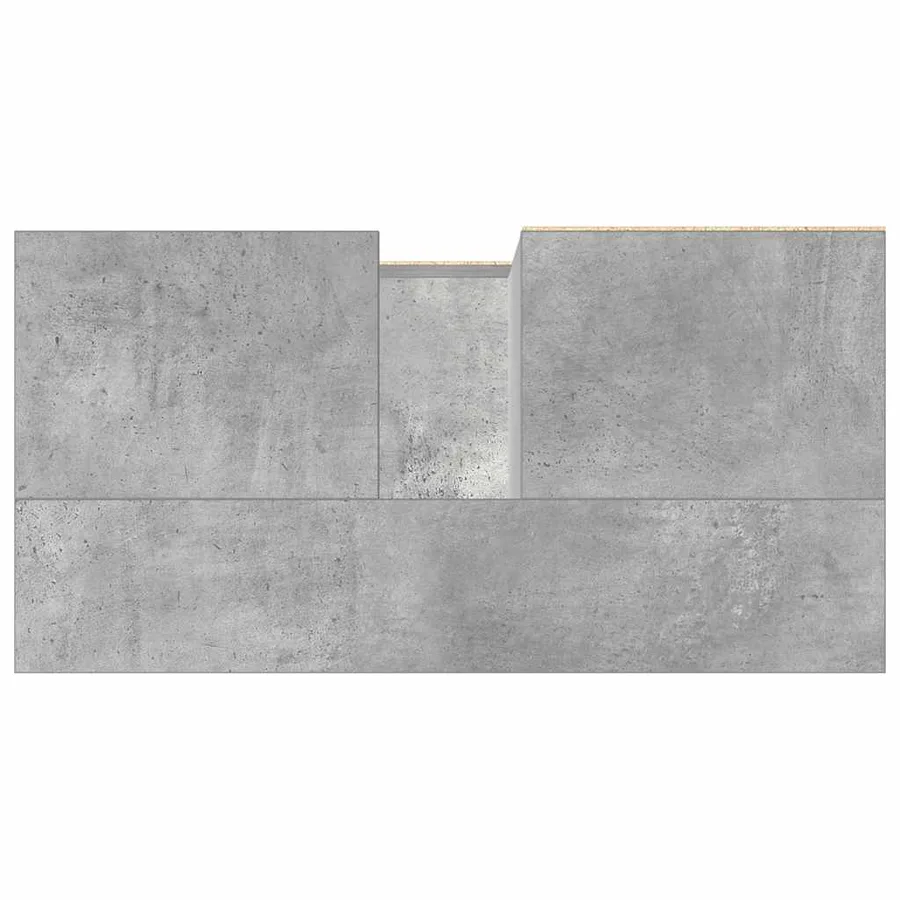 Armoire d'évier gris béton 65x33x60 cm bois d'ingénierie - 8