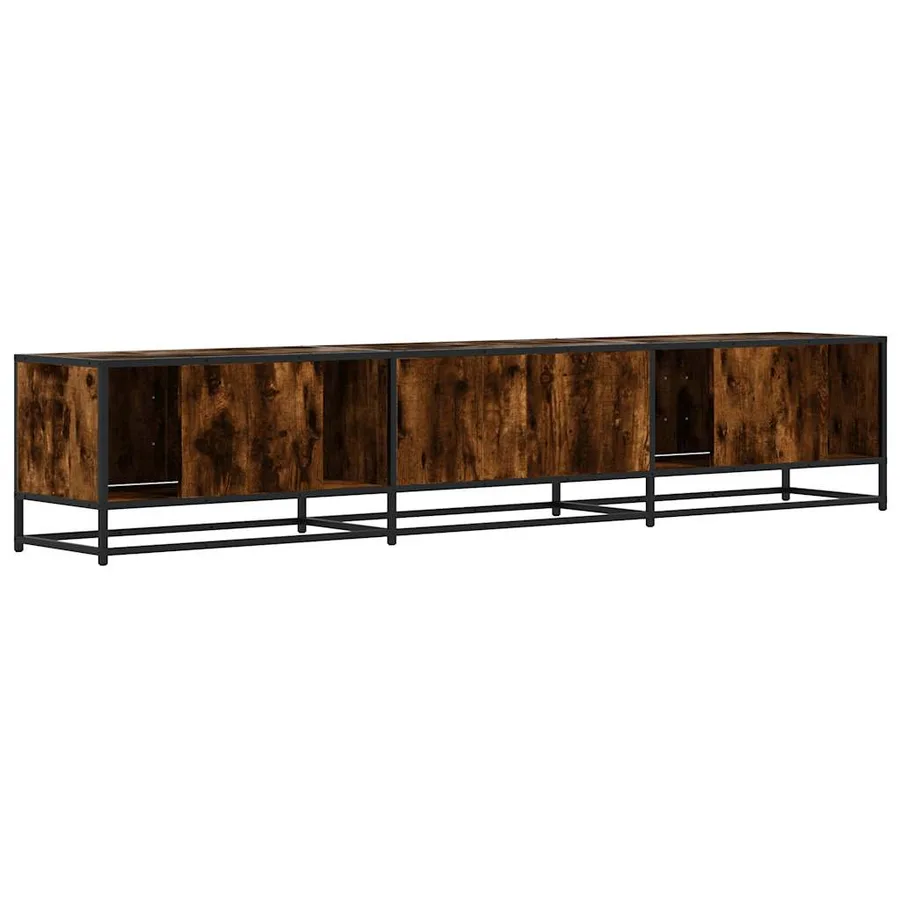 Meuble TV chêne fumé 210x35x41 cm bois d'ingénierie - 6