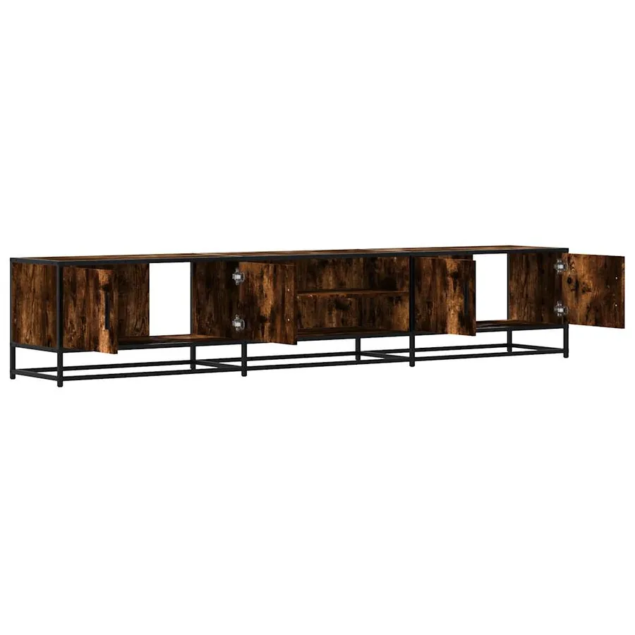 Meuble TV chêne fumé 210x35x41 cm bois d'ingénierie - 7