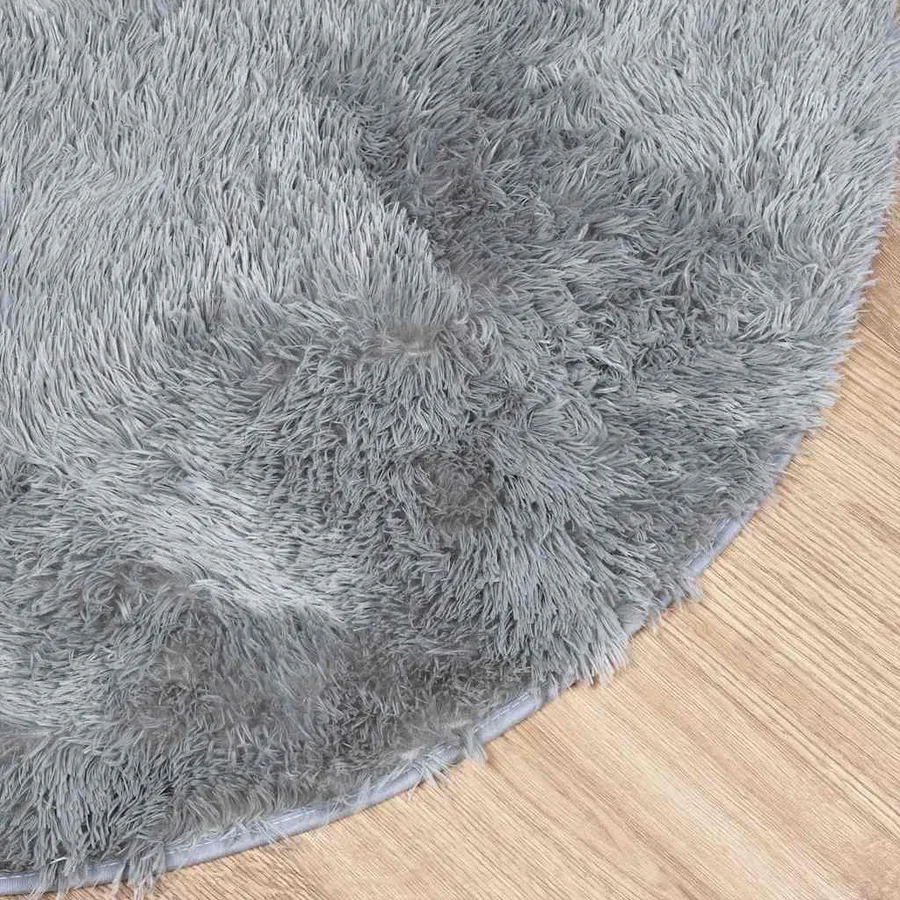 Tapis Shaggy à poils longs NAVARRA gris clair 160x160 cm - 4