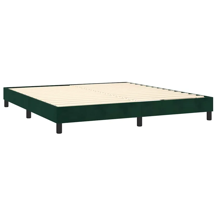 Sommier à lattes de lit et matelas Vert foncé 160x200cm Velours - 4