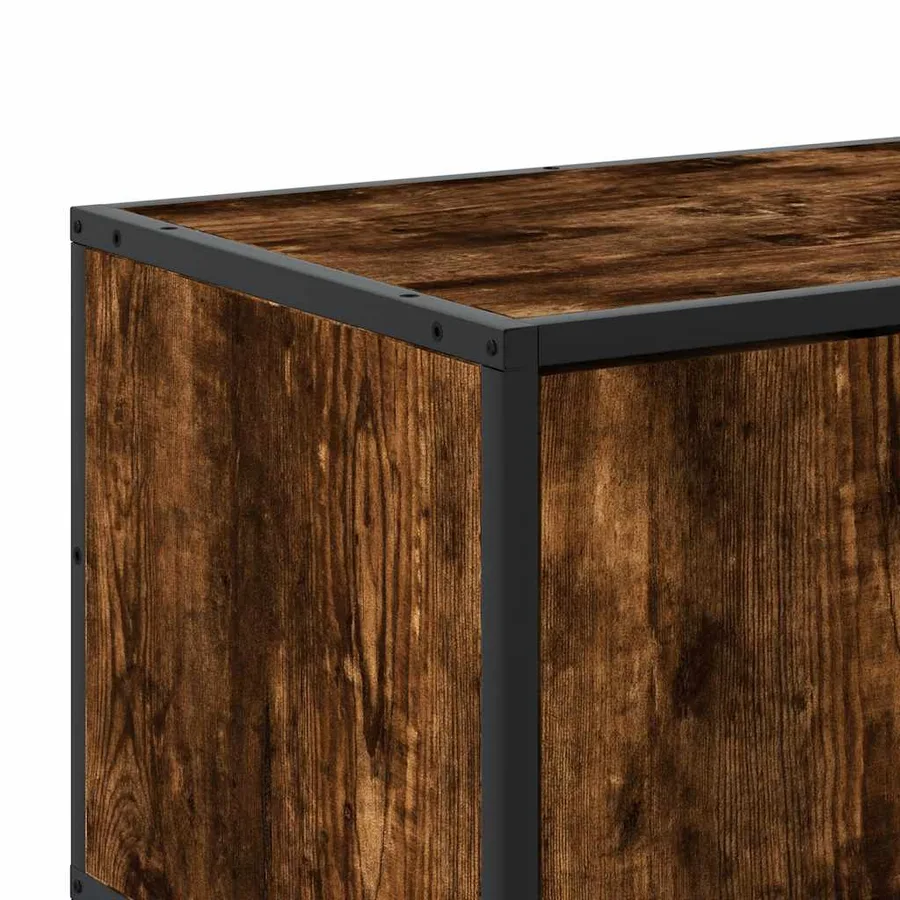 Meuble TV chêne fumé 80x34,5x40 cm bois d'ingénierie et métal - 8