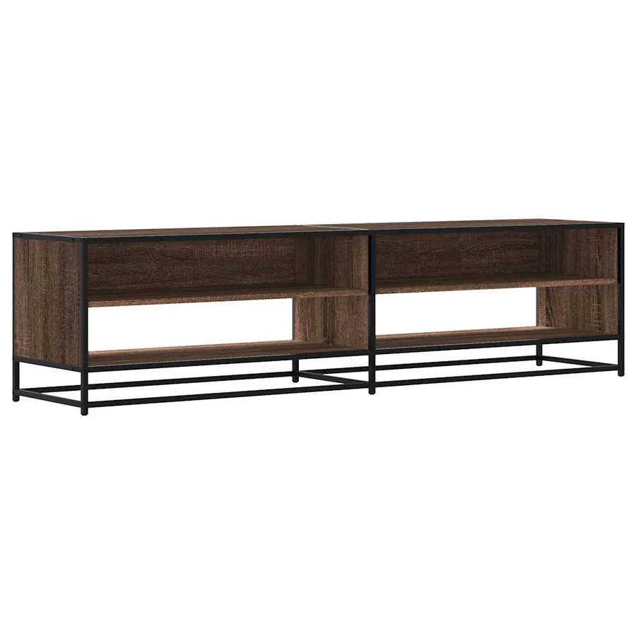 Meuble TV chêne marron 180,5x40x46 cm bois d'ingénierie - 2