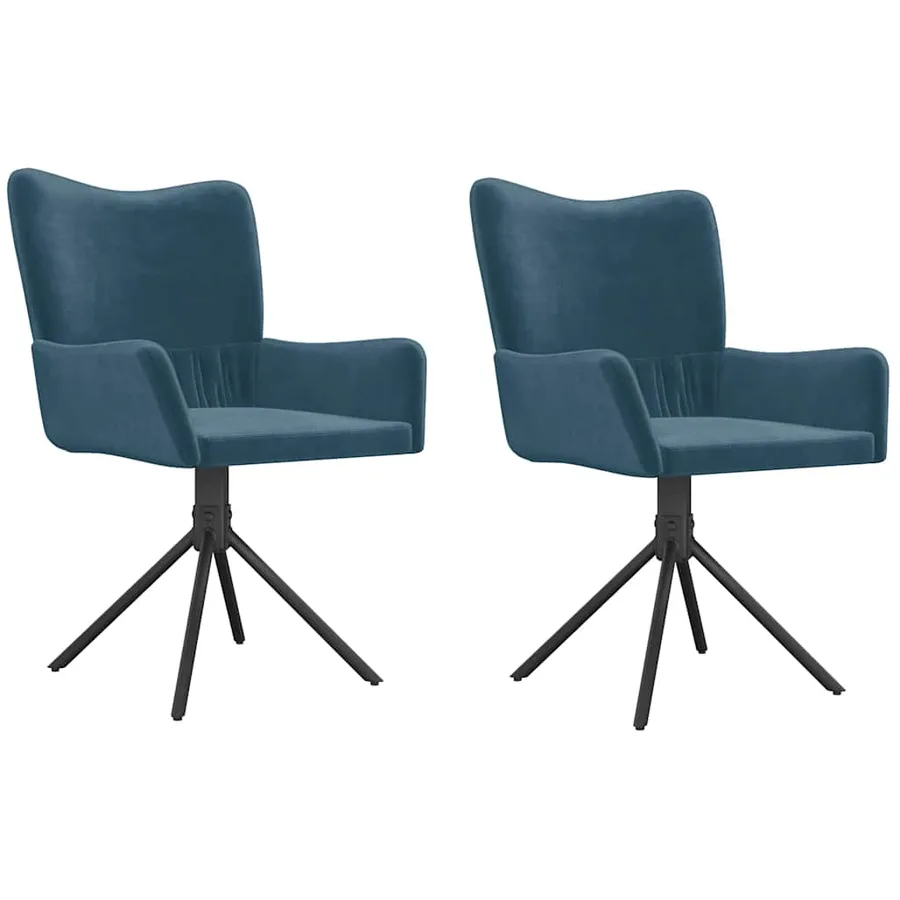 Chaises pivotantes à manger lot de 2 Bleu Velours - 2