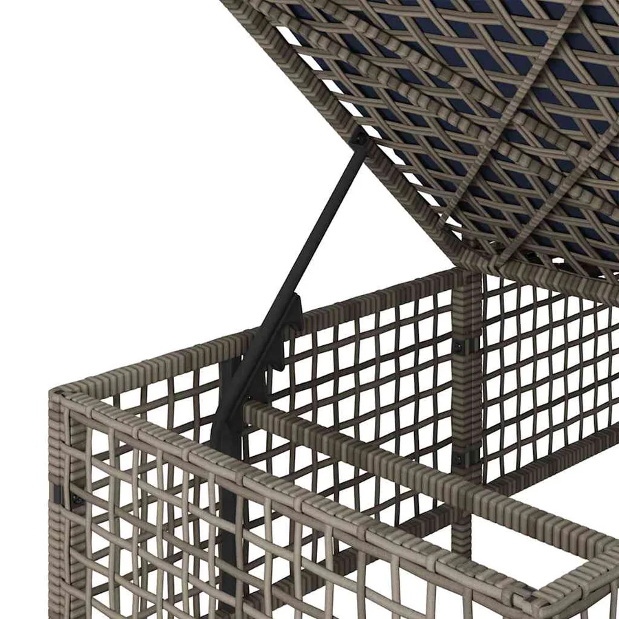 Ensemble de canapé d'angle de jardin 3 pcs avec coussins gris résine tressée - 12