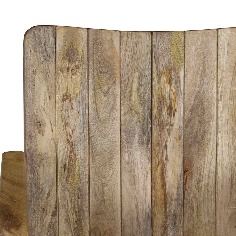 Banc à 2 places Bois de manguier massif et acier - 5