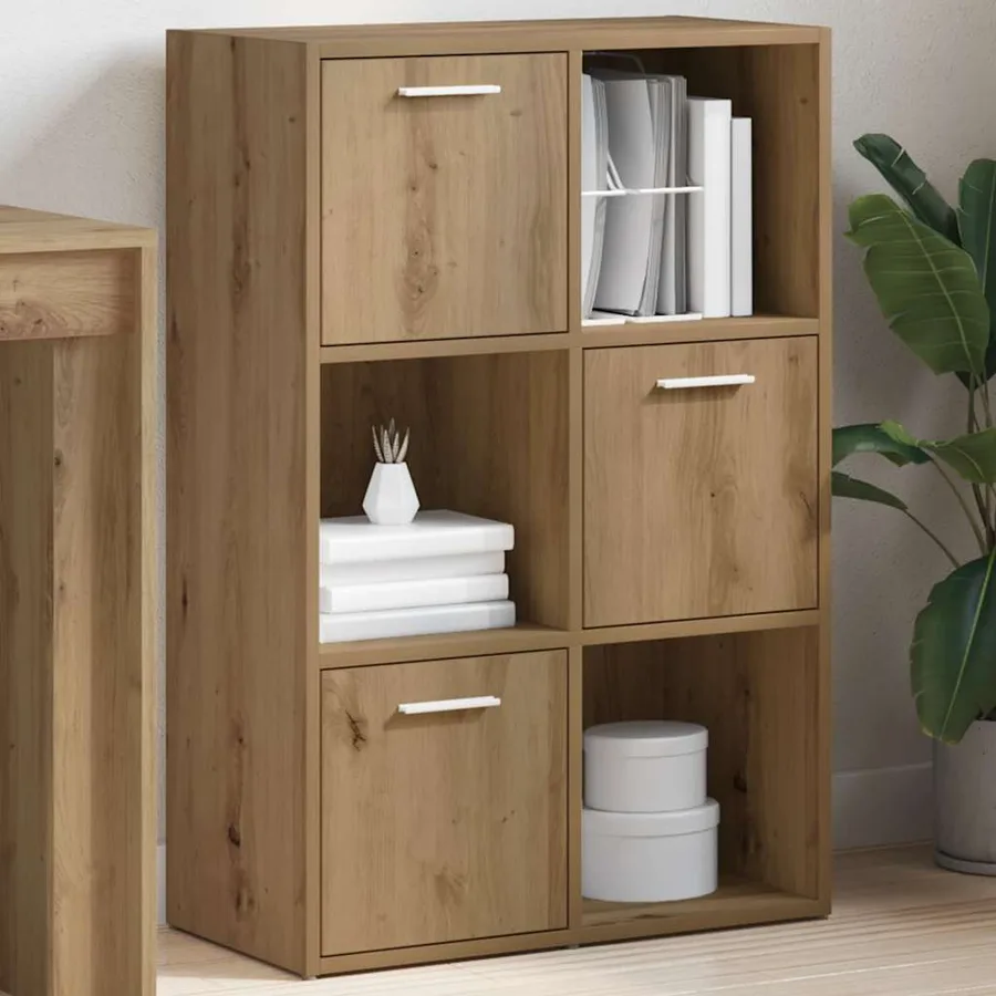 Bibliothèque chêne artisanal 60,5x30x90 cm bois d'ingénierie - 3