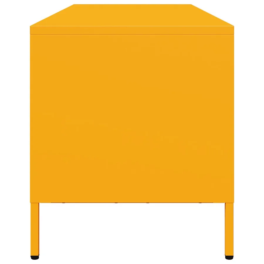 Meuble TV jaune moutarde 135x39x43,5 cm acier laminé à froid - 6