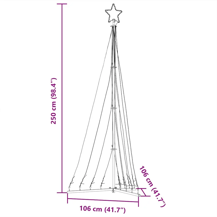 Sapin de Noël à LED 447 LED blanc froid 250 cm - 11