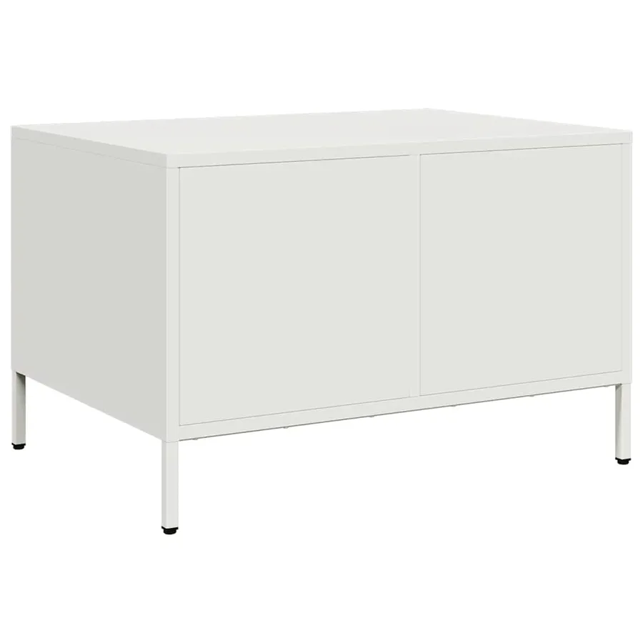 Table basse blanc 68,5x50x43,5 cm acier laminé à froid - 8