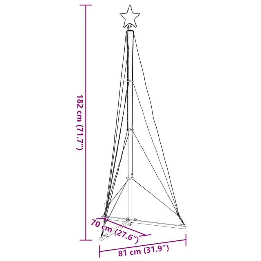 Sapin de Noël à LED 363 LED blanc chaud 182 cm - 11