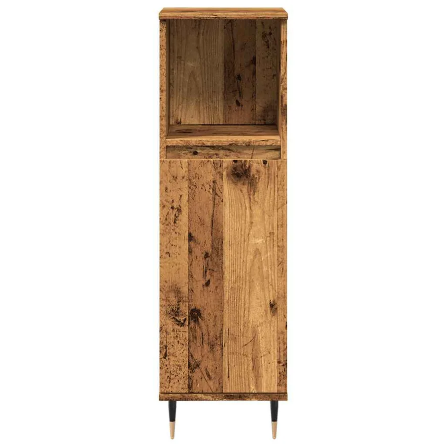 Armoire de salle de bain vieux bois 30x30x100cm bois ingénierie - 4
