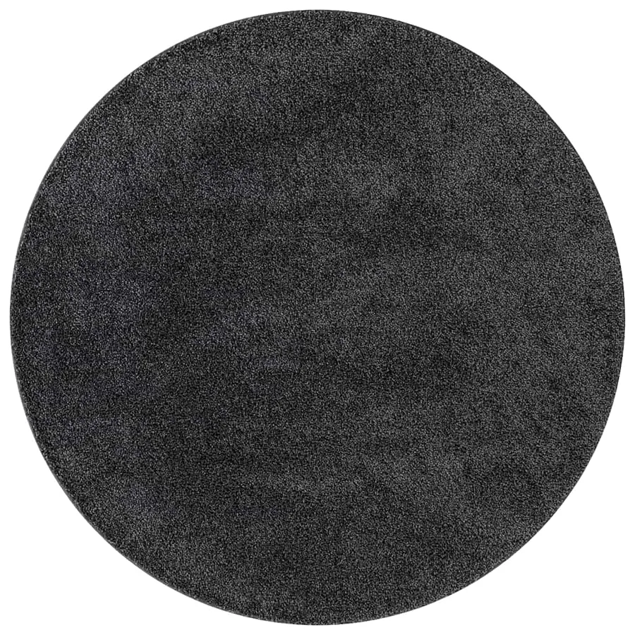 Tapis Shaggy Anti-dérapant Gris foncé 120 x 120 cm PP - 2
