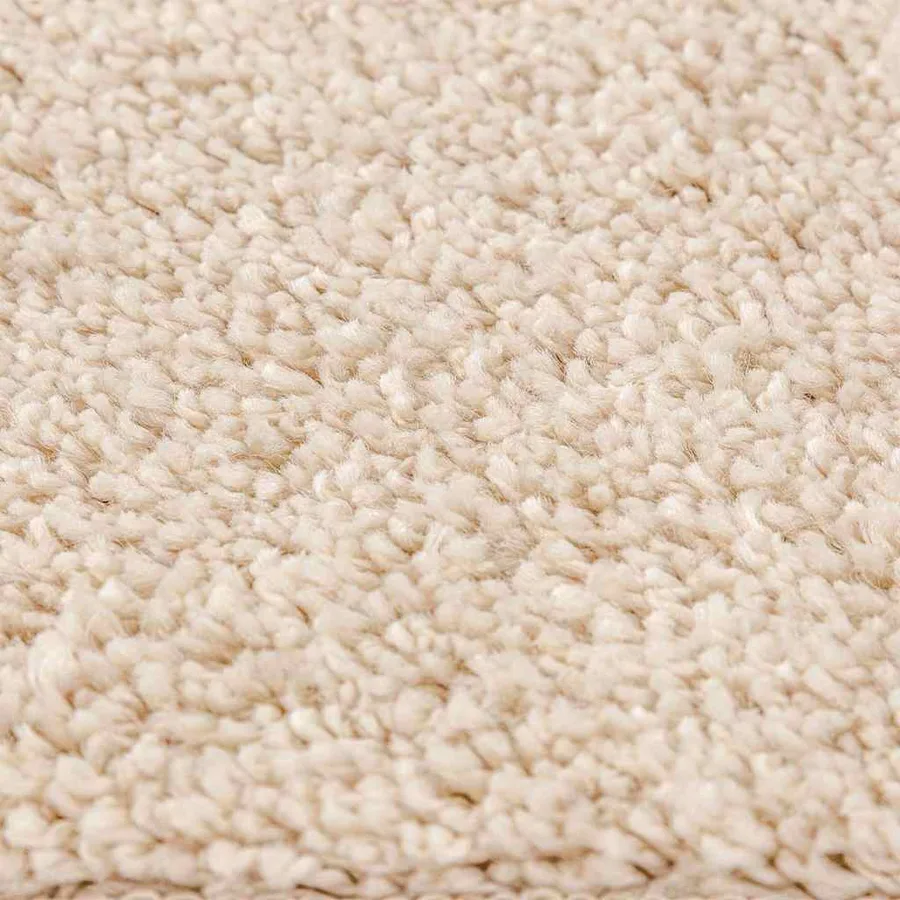 Tapis Shaggy Anti-dérapant Crème 120 x 120 cm PP - 5