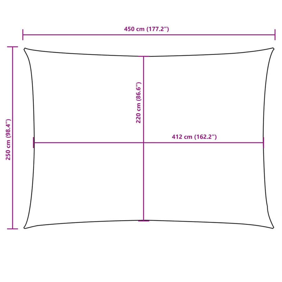 Voile de parasol tissu oxford rectangulaire 2,5x4,5 m rouge - 10