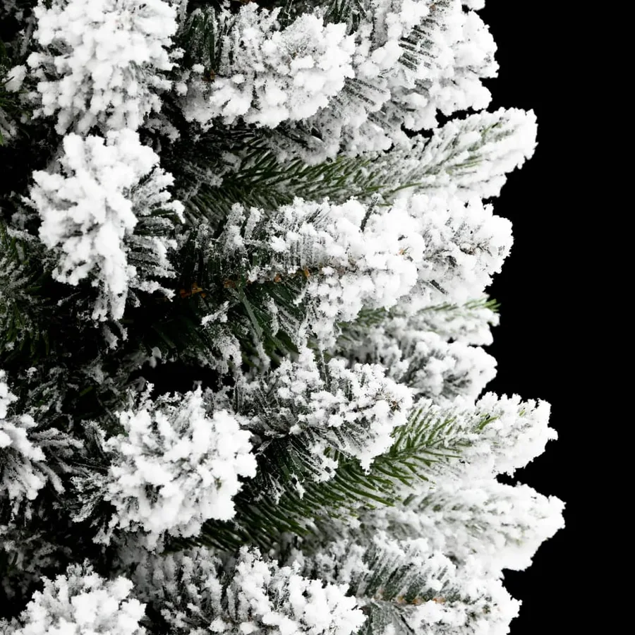 Sapin de Noël artificiel mince avec neige floquée 150 cm PVC/PE - 5