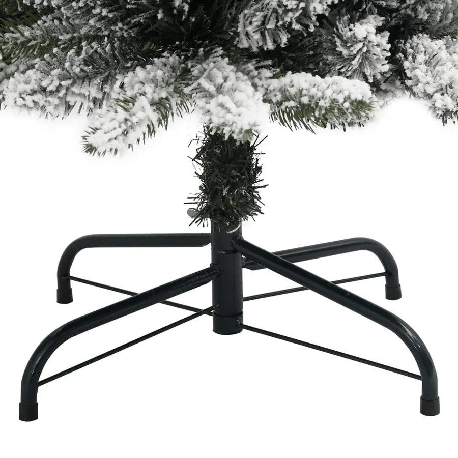 Sapin de Noël artificiel mince avec neige floquée 150 cm PVC/PE - 6