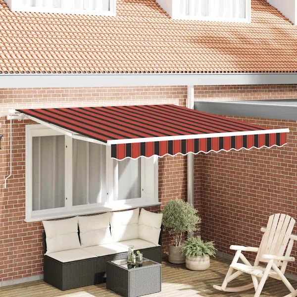 Auvent rétractable Orange et marron 300 x 250 cm