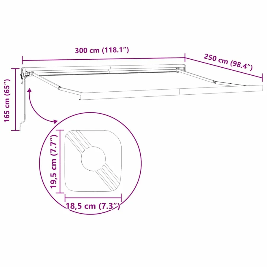Auvent rétractable Multicolore 300 x 250 x 165 cm - 13