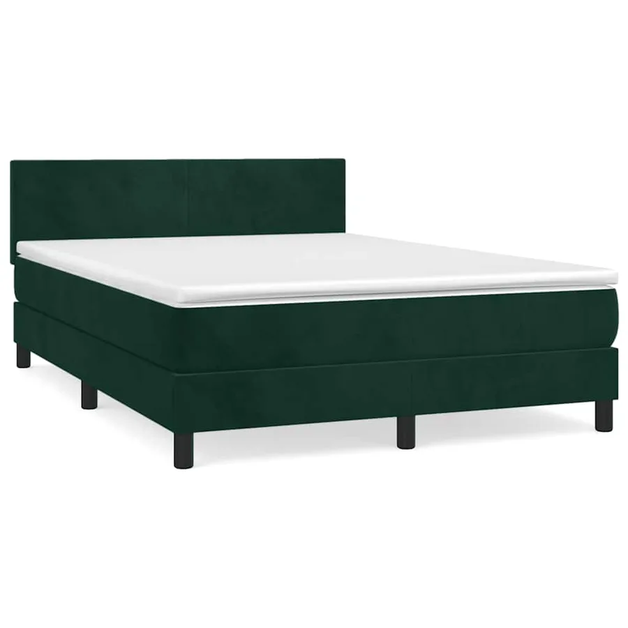 Sommier à lattes de lit et matelas Vert foncé 140x200cm Velours - 2