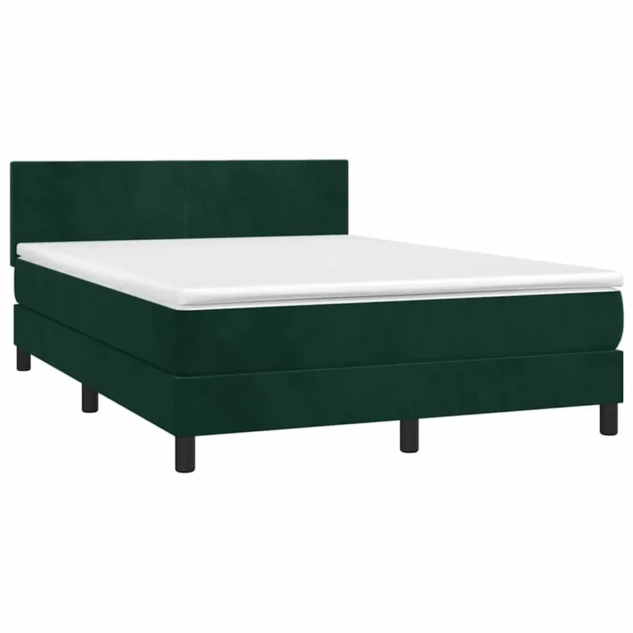 Sommier à lattes de lit et matelas Vert foncé 140x200cm Velours - 3