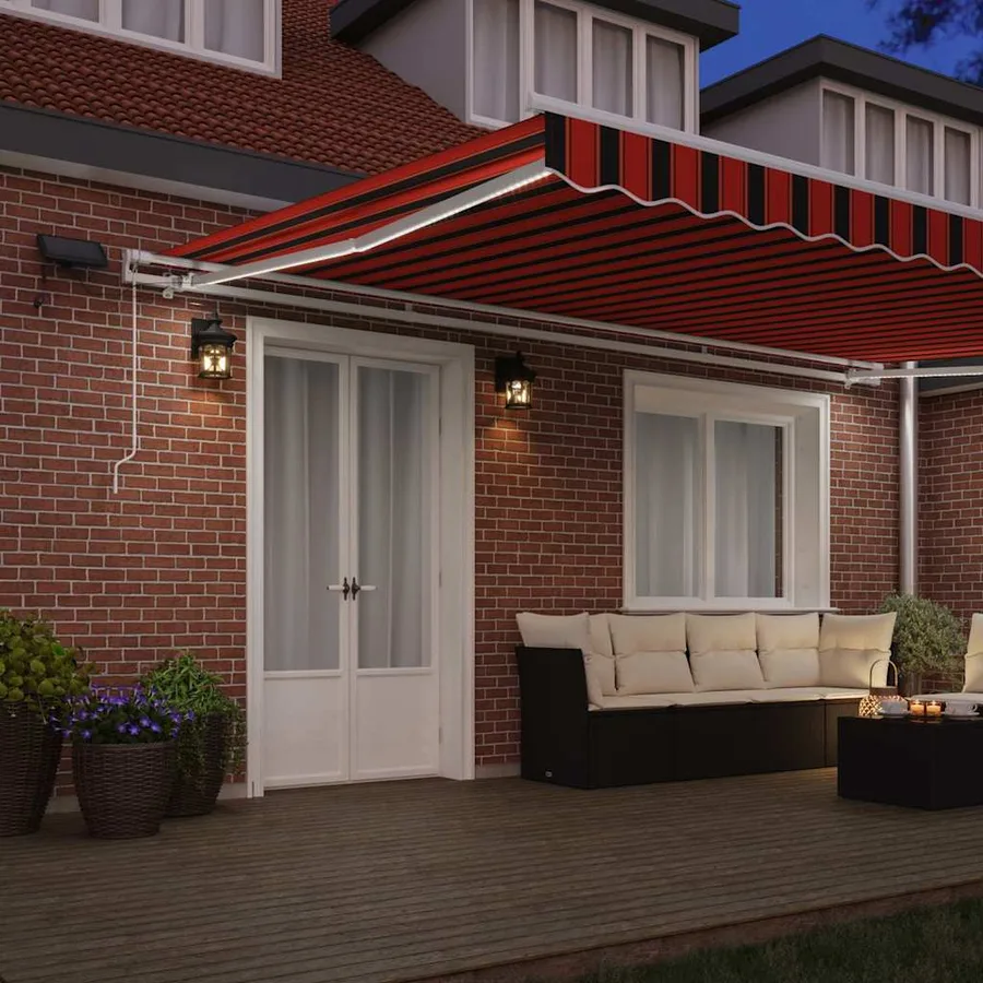 Auvent rétractable orange et marron 500 × 300 cm - 3