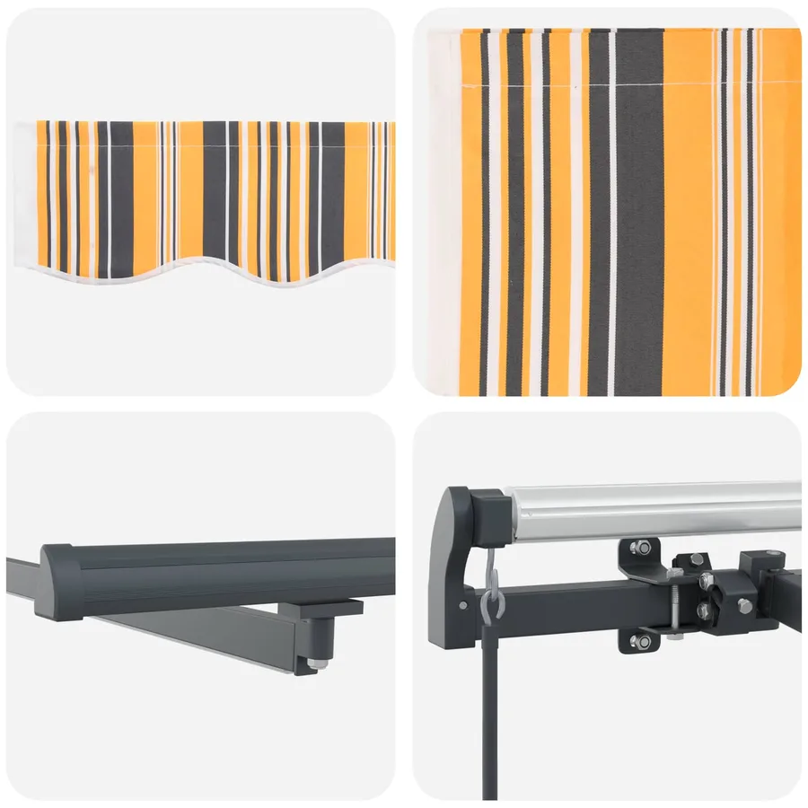 Auvent rétractable Multicolore 450 × 350 cm Tissu et Aluminium - 8