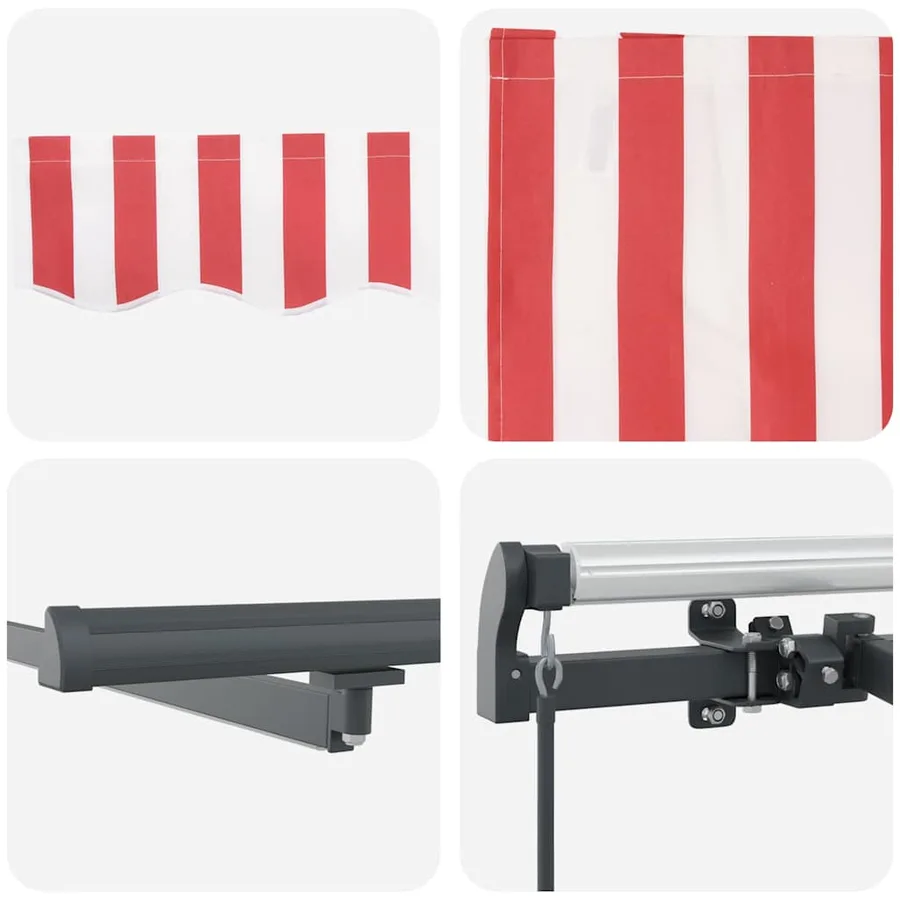 Auvent rétractable Rouge et Blanc 400 × 350 cm - 10