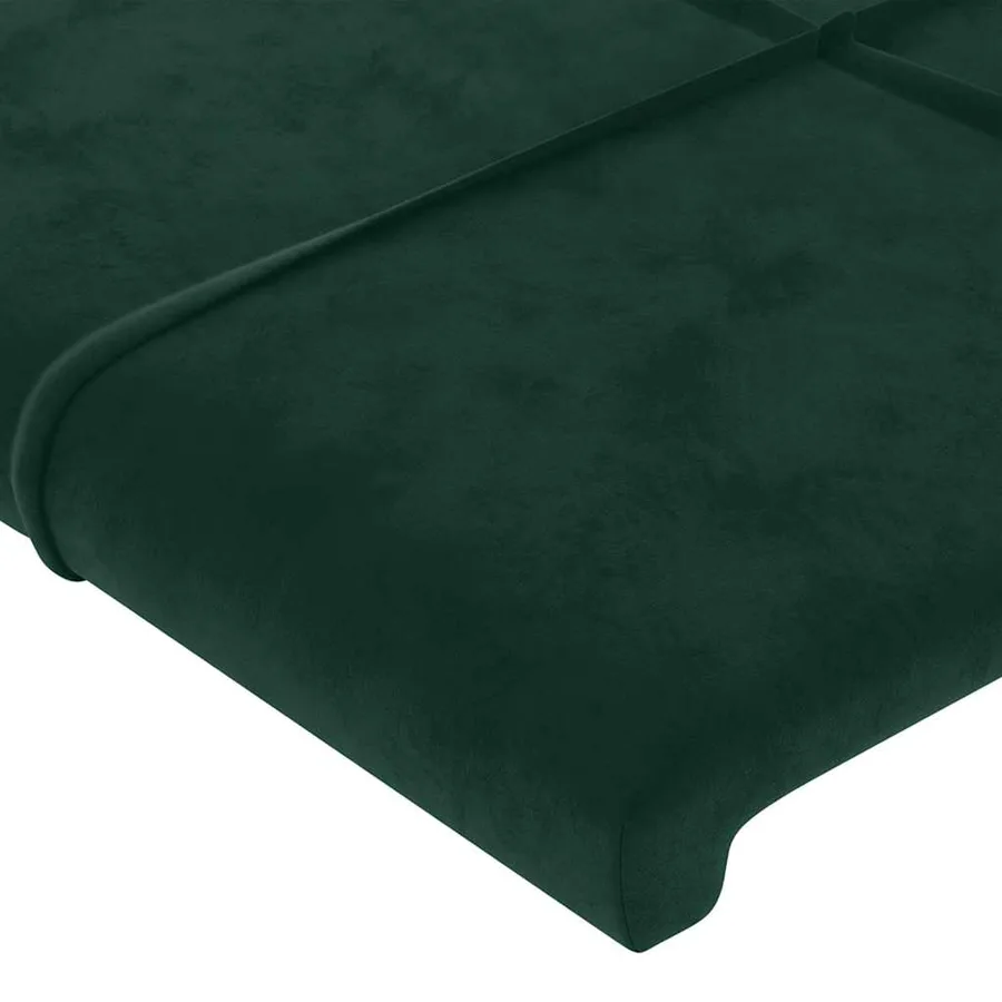 Tête de lit à LED Vert foncé 203x16x78/88 cm Velours - 5