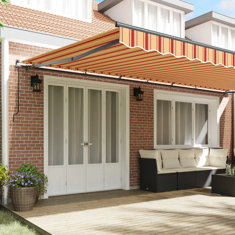 Auvent rétractable Jaune et Orange 600 × 300 cm - 3