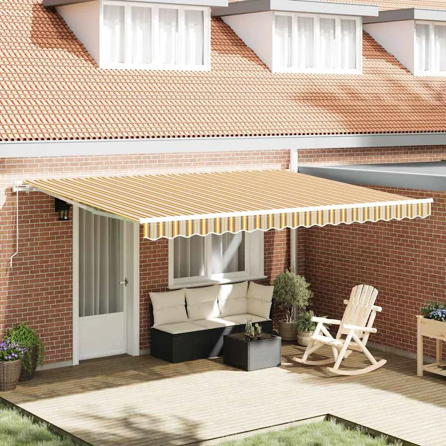 Auvent rétractable Multicolore 450 × 300 cm