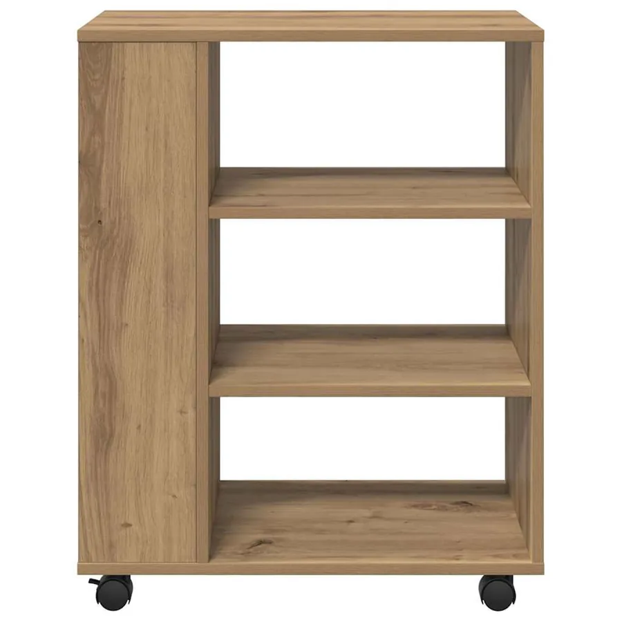 Armoire roulante chêne artisanal 60x35x75 cm bois d'ingénierie - 5