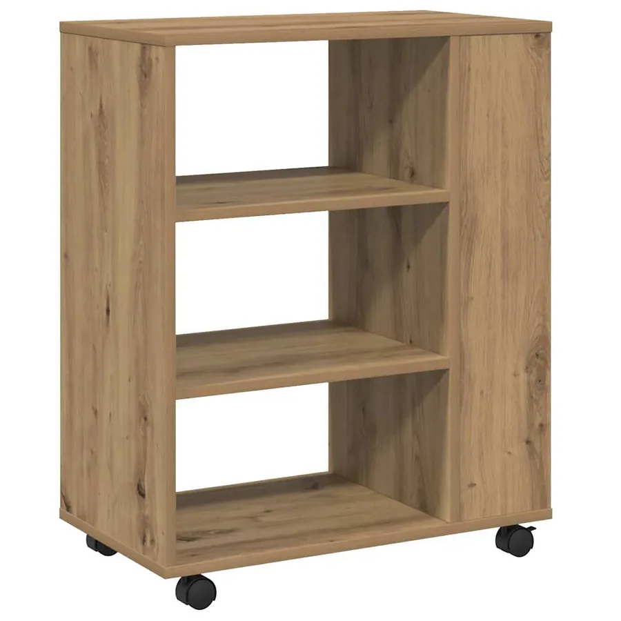Armoire roulante chêne artisanal 60x35x75 cm bois d'ingénierie - 7
