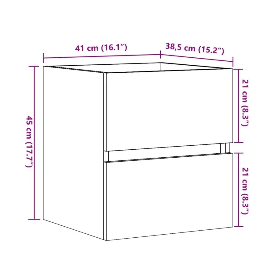 Armoire d'évier Chêne sonoma 41x38,5x45 cm Bois d’ingénierie - 11