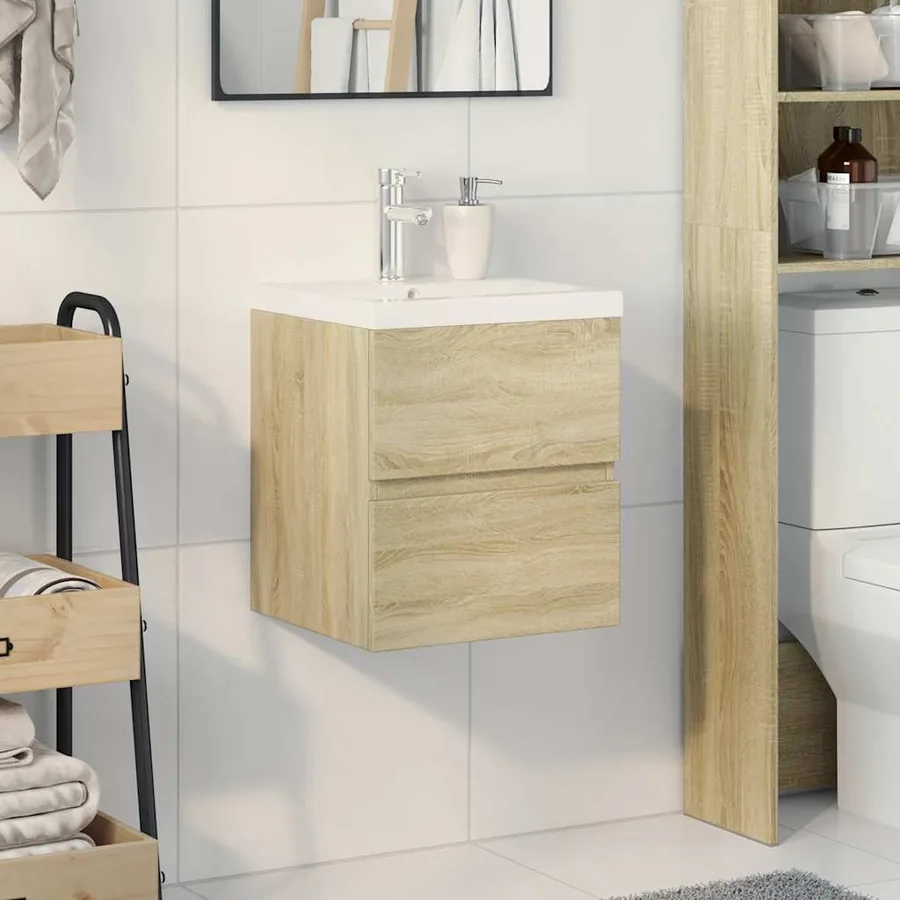 Ensemble de meubles de salle de bain 2 pcs chêne sonoma - 3