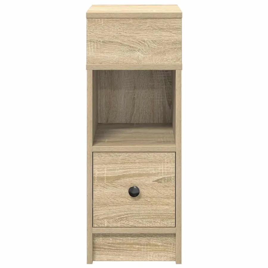 Tables de chevet 2 pcs avec tiroir chêne sonoma 25x31x66 cm - 4