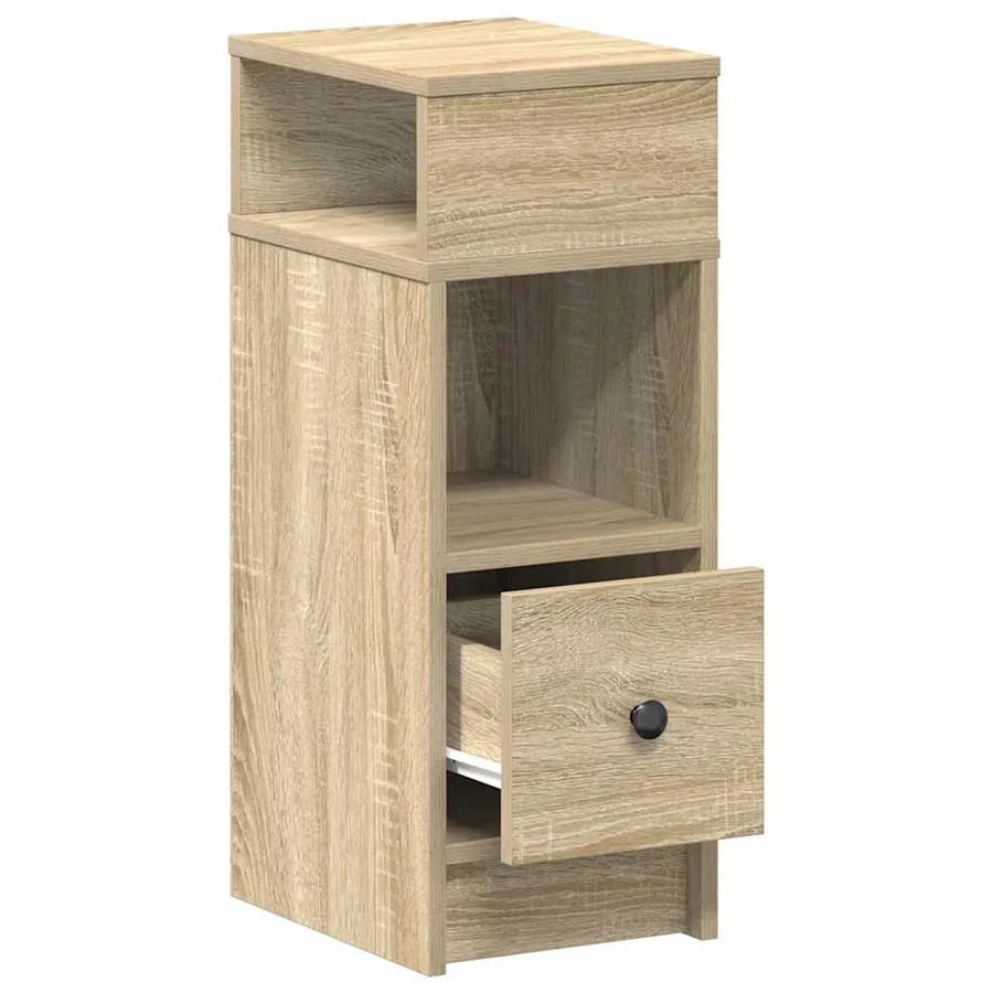 Tables de chevet 2 pcs avec tiroir chêne sonoma 25x31x66 cm - 5